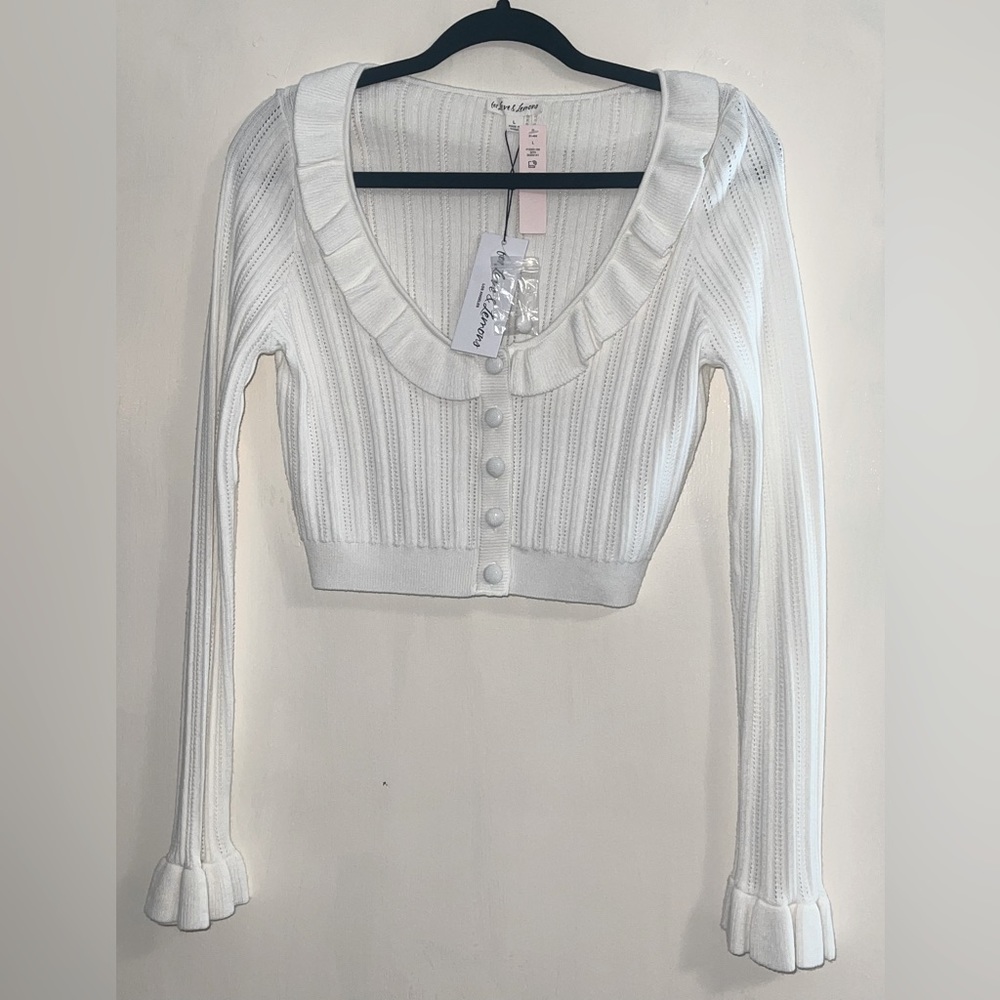 NWT For Love and Lemons x Victorias Secret Cropped Sweater Cardigan